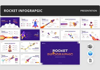 创意彩色火箭增长图形keynote模板 - 顶尖PPT