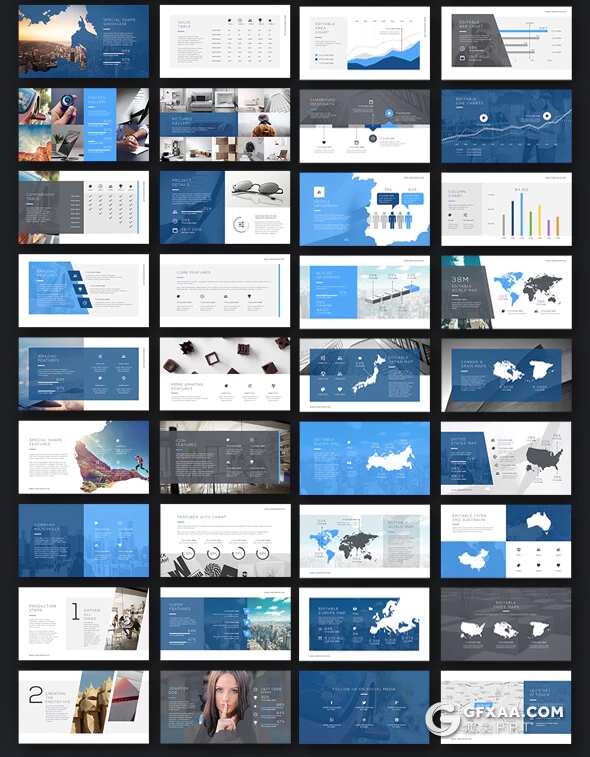 152页欧美商务企业公司介绍工作汇报多用途PPT模板 10种主题配色 - 顶尖PPT