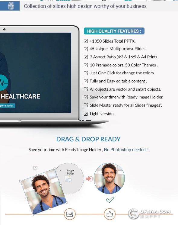 45页医学研究医学报告工作分析PPT模板10种主题配色16:9 4:3 A4三种尺寸PPT模板 - 顶尖PPT