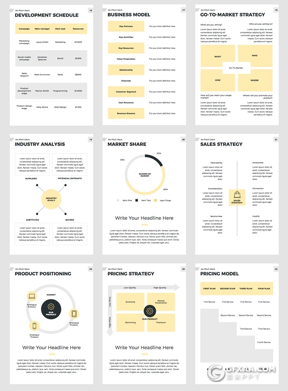 58页A4竖版尺寸图文信息混排商务keynote模板 6种主题配色 - 顶尖PPT