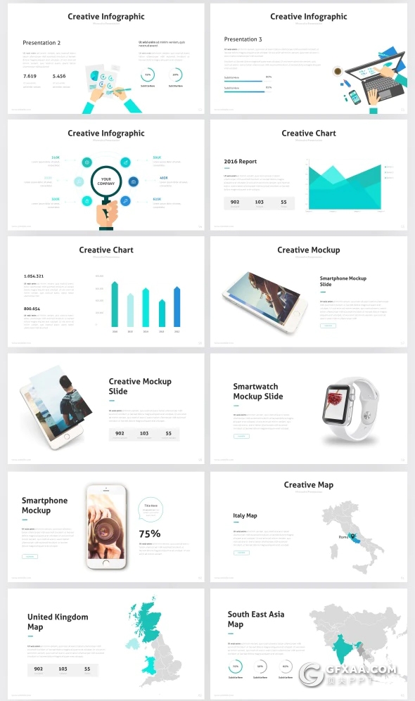 65页国外高端商务风格企业团队介绍工作计划总结PPT模板 10种配色 4:3 16:9两种尺寸 - 顶尖PPT