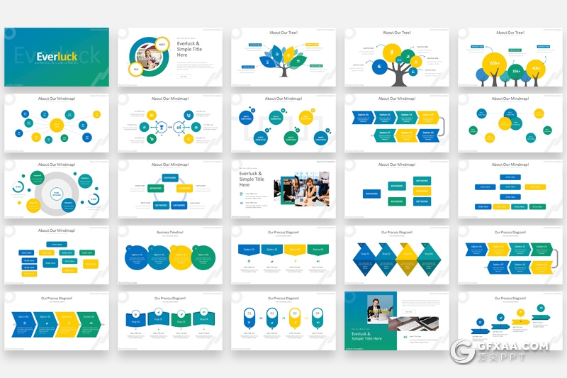 171页欧美风格商务图形企业团队介绍工作计划总结PPT模板 - 顶尖PPT
