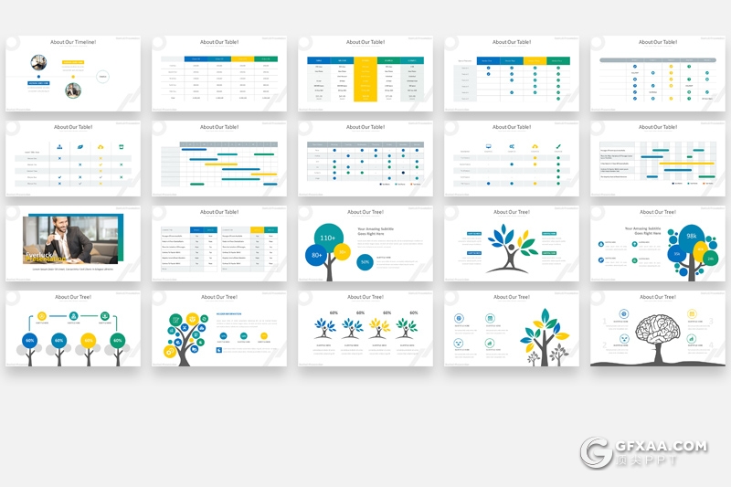 171页欧美风格商务图形企业团队介绍工作计划总结PPT模板 - 顶尖PPT