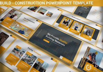 商业建筑工程构建PowerPoint模板 - 顶尖PPT