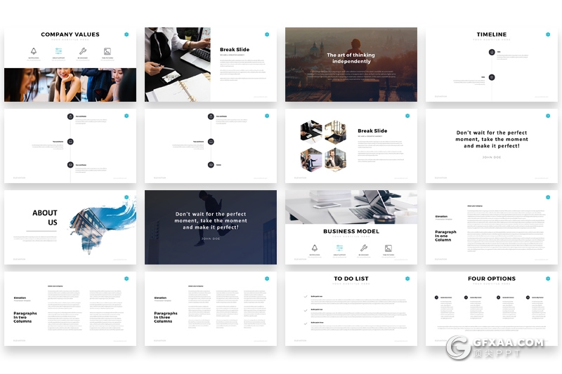 112页国外简约商务风格PPT模板 世界各国地图商务图形icon图标PPT素材 - 顶尖PPT