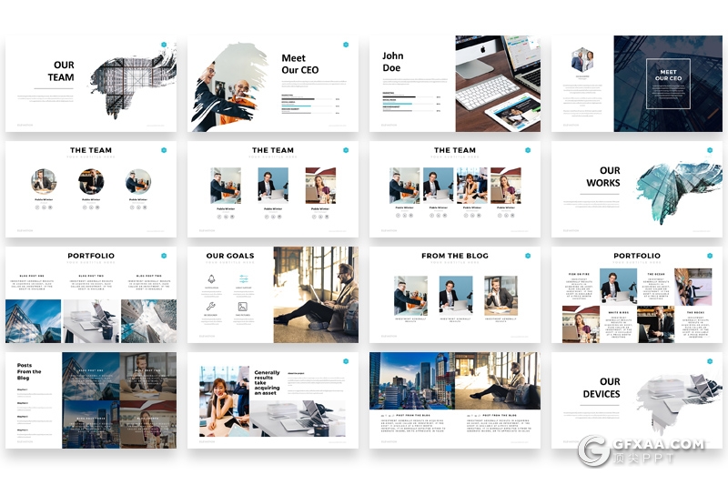 112页国外简约商务风格PPT模板 世界各国地图商务图形icon图标PPT素材 - 顶尖PPT