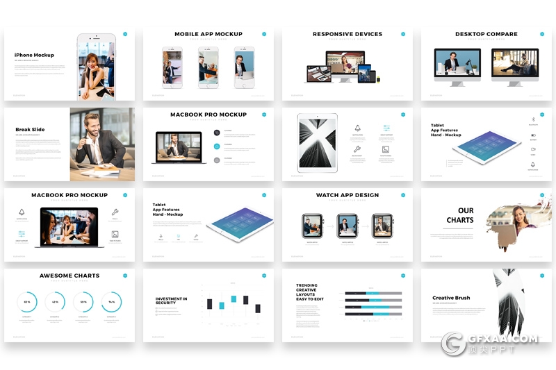 112页国外简约商务风格PPT模板 世界各国地图商务图形icon图标PPT素材 - 顶尖PPT