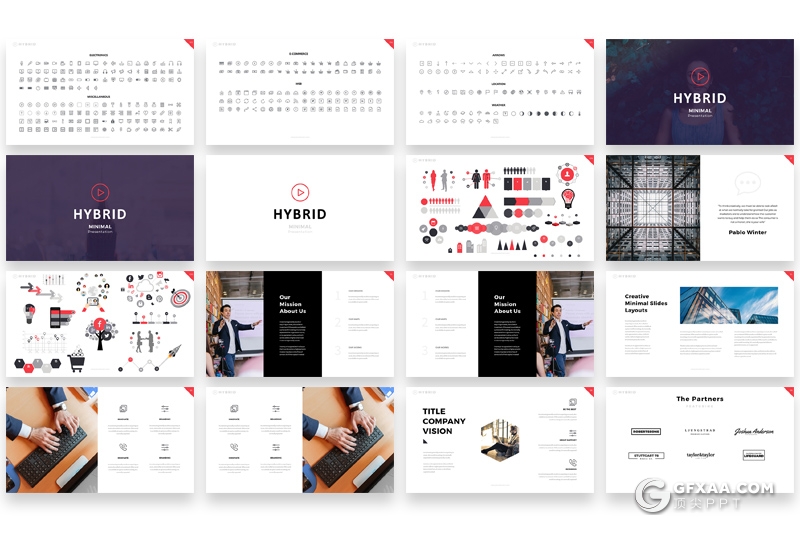 120页极简商务风格PPT模板 世界各国地图创意图形icon图标ppt素材 - 顶尖PPT