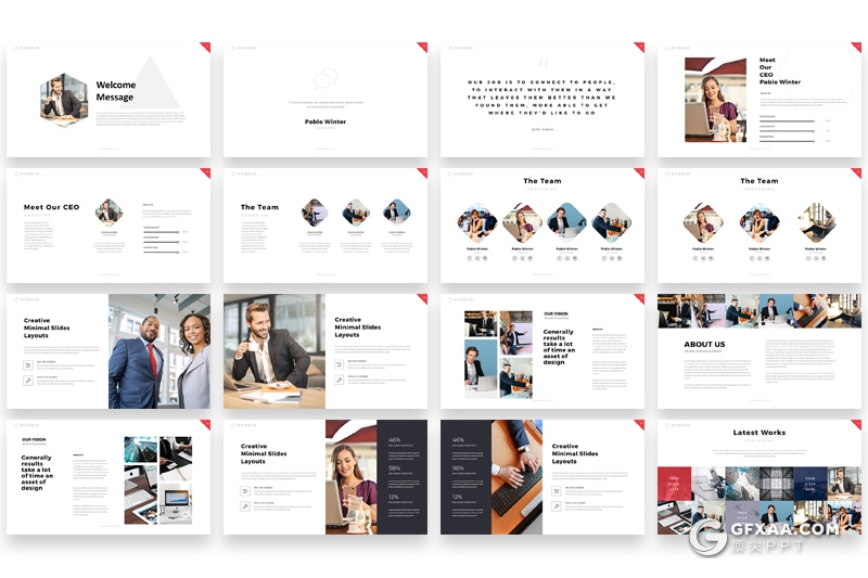 120页极简商务风格PPT模板 世界各国地图创意图形icon图标ppt素材 - 顶尖PPT