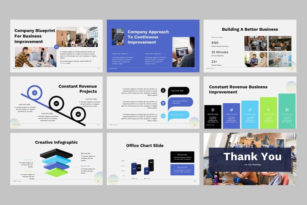 商务风格业务改进PPT模板 - 顶尖PPT