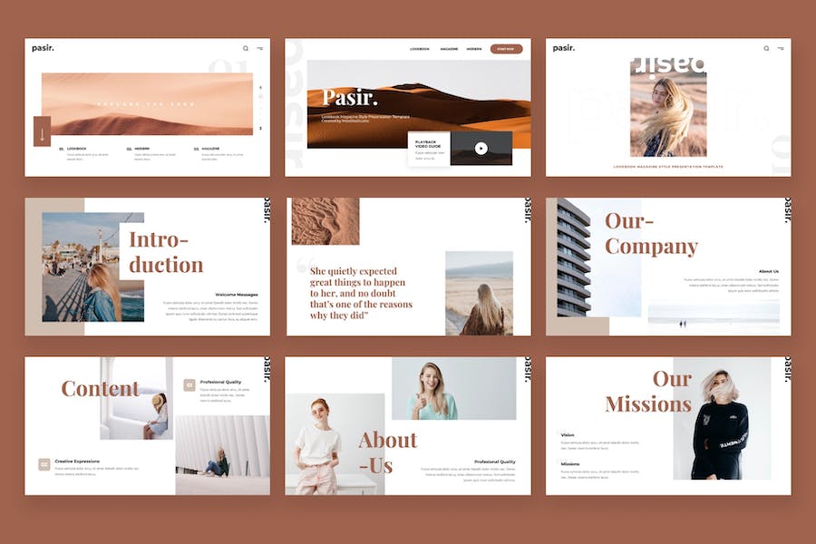 时尚杂志风格PPT模板 - 顶尖PPT