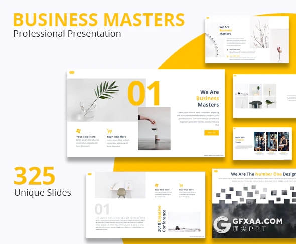 325页欧美大型商务简约PPT模板 商务图形设计ppt模板 - 顶尖PPT
