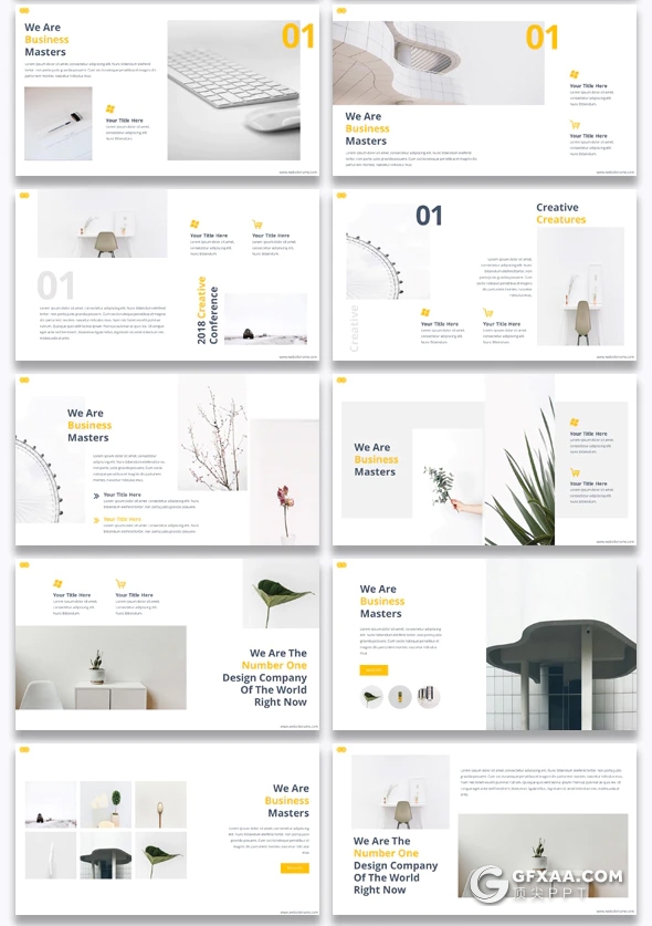 325页欧美大型商务简约PPT模板 商务图形设计ppt模板 - 顶尖PPT