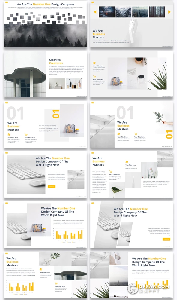 325页欧美大型商务简约PPT模板 商务图形设计ppt模板 - 顶尖PPT