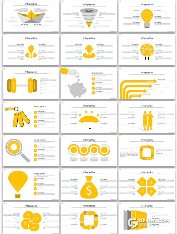 325页欧美大型商务简约PPT模板 商务图形设计ppt模板 - 顶尖PPT