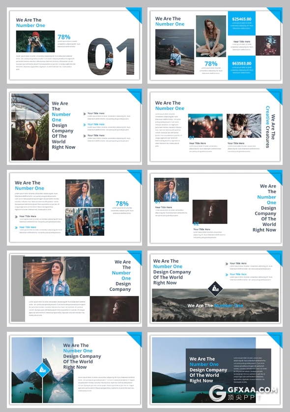 100页企业团队介绍创意商务图形统计分析PPT模板 - 顶尖PPT