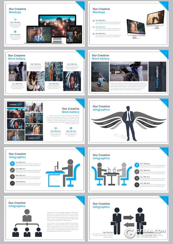 100页企业团队介绍创意商务图形统计分析PPT模板 - 顶尖PPT