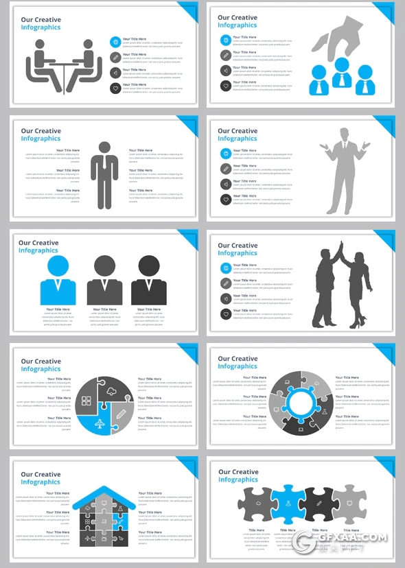 100页企业团队介绍创意商务图形统计分析PPT模板 - 顶尖PPT