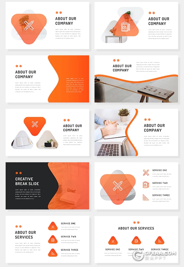 65页国外创意弧形板式设计SWOT商务多用途PPT模板 - 顶尖PPT