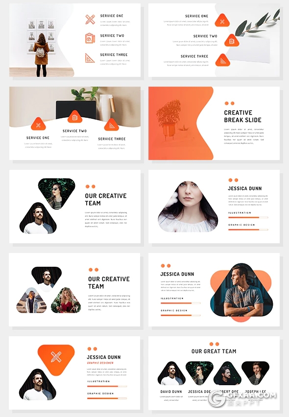 65页国外创意弧形板式设计SWOT商务多用途PPT模板 - 顶尖PPT