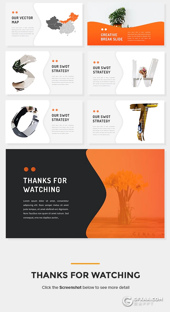 65页国外创意弧形板式设计SWOT商务多用途PPT模板 - 顶尖PPT