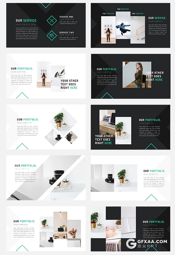 105页室内装修公司团队介绍案例展示PPT模板 - 顶尖PPT