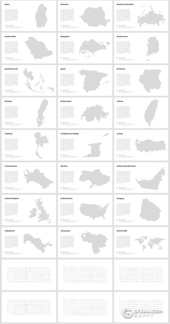 505页国外高端商务多用途PPT模板商务信息图形合集PPT可编辑世界各国家地图PPT - 顶尖PPT