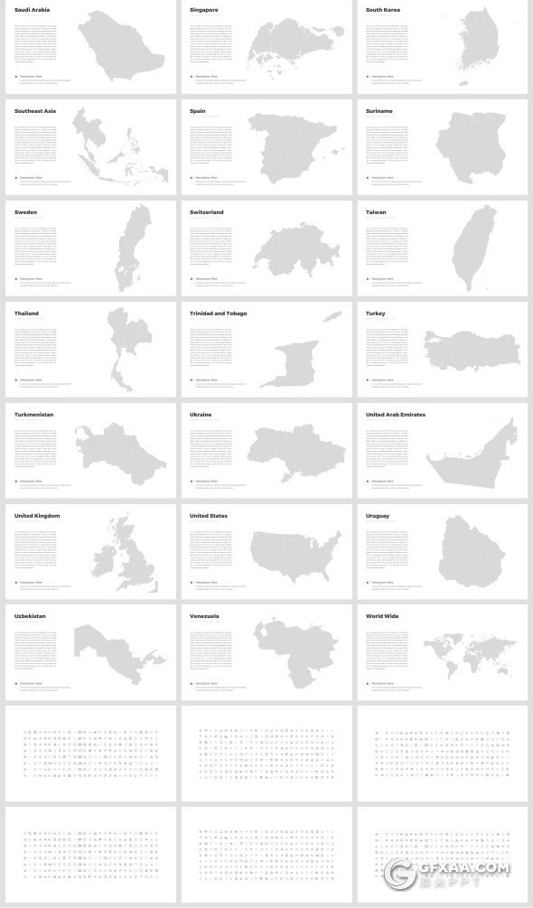 493页国外精美蓝紫渐变配色商务通用ppt企业团队介绍创意商务信息图形ppt商务卡通插画ppt世界各国地图ppt模板 - 顶尖PPT