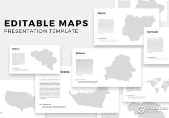 94页世界各国国家地图图形PPT模板世界地图ppt模板 - 顶尖PPT