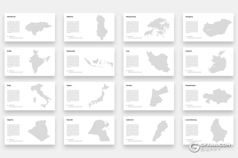 94页世界各国国家地图图形PPT模板世界地图ppt模板 - 顶尖PPT