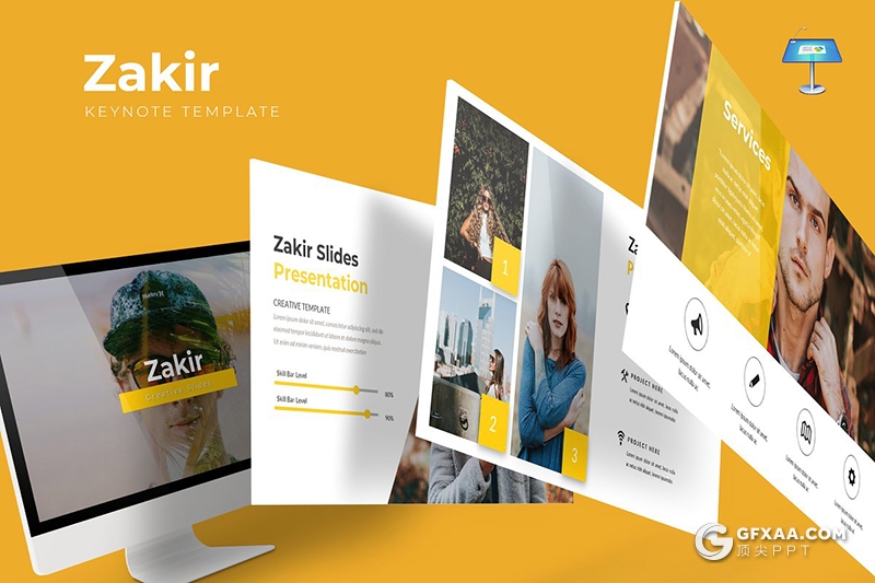 30页5种配色扁平化简约国外多用途keynote模板 - 顶尖PPT