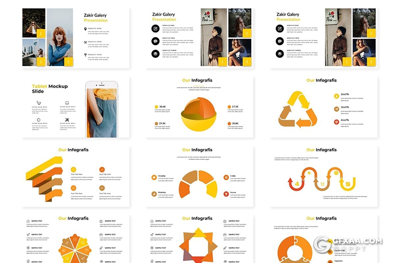 30页5种配色扁平化简约国外多用途ppt模板 - 顶尖PPT