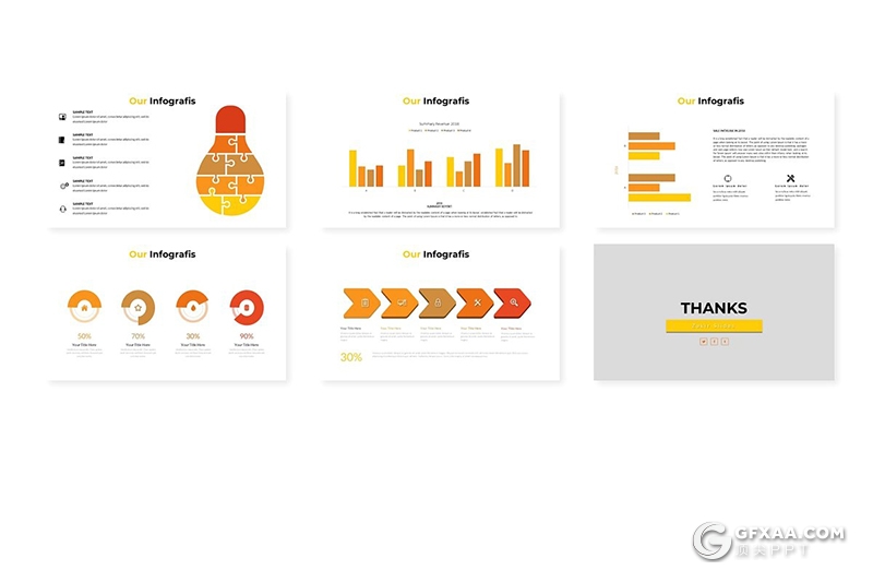 30页5种配色扁平化简约国外多用途ppt模板 - 顶尖PPT