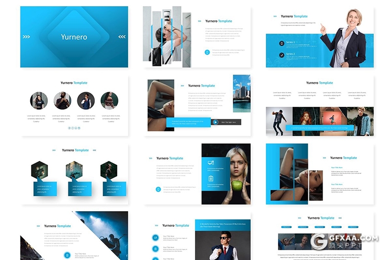 30页国外商务风格企业团队介绍多用途ppt模板 5种主题配色 - 顶尖PPT