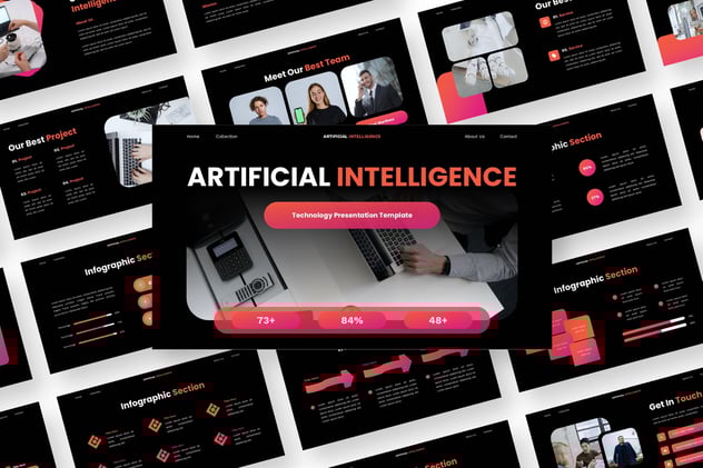 人工智能技术Powerpoint模板 - 顶尖PPT