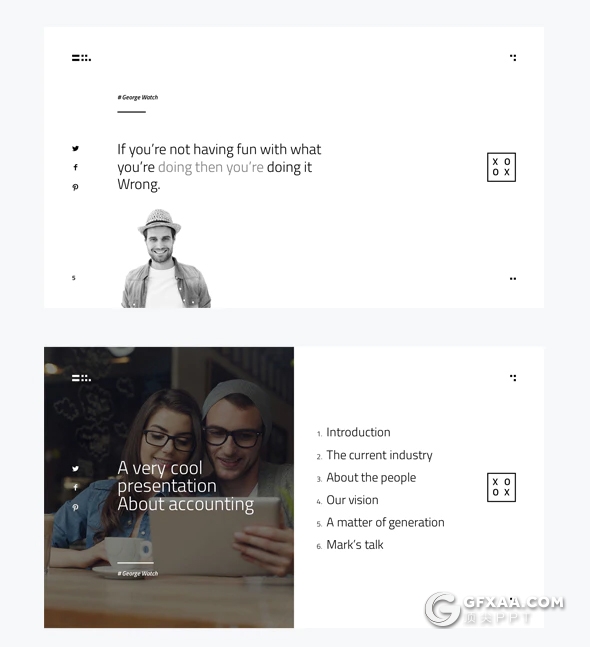 100页国外极简文艺小清新风格keynote模板 - 顶尖PPT