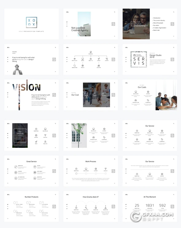 100页国外极简文艺小清新风格keynote模板 - 顶尖PPT