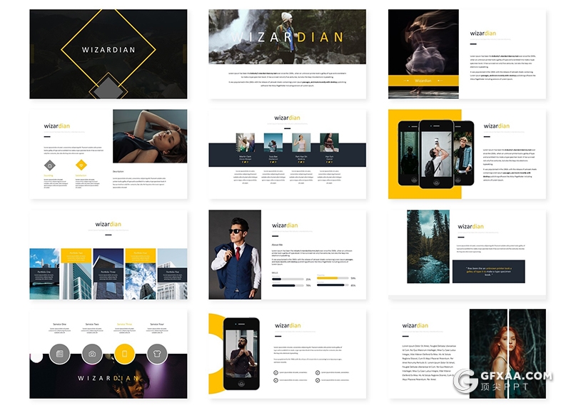 30页5种配色国外商务风格企业公司介绍ppt模板 - 顶尖PPT