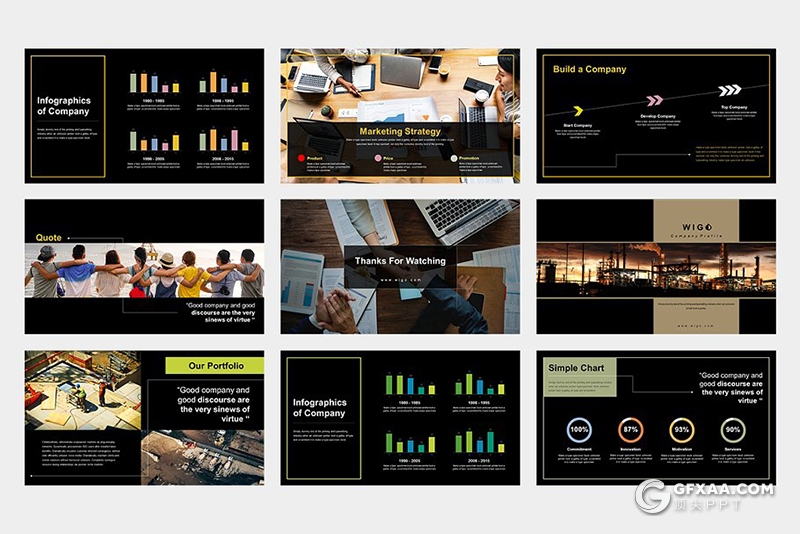 62页公司团队介绍项目介绍展示商务通用扁平化PPT模板 - 顶尖PPT