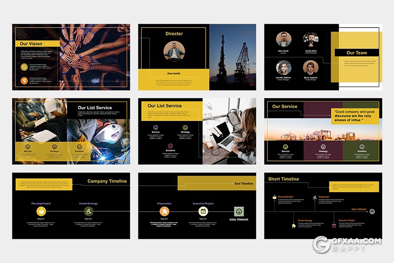 62页公司团队介绍项目介绍展示商务通用扁平化PPT模板 - 顶尖PPT