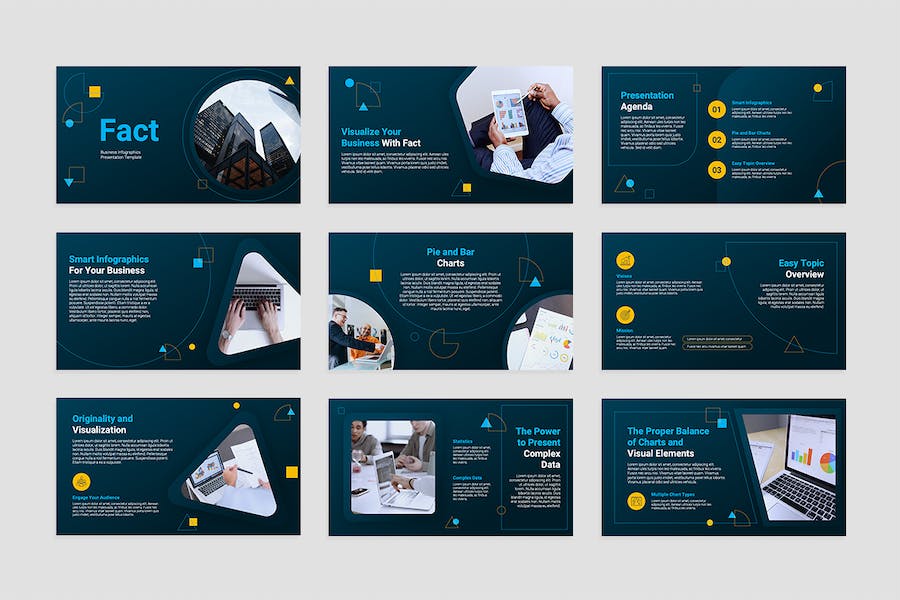 商业公司介绍分类信息展示PPT模板 - 顶尖PPT