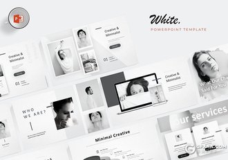 30页黑白灰配色美容美体行业工作项目汇报介绍ppt模板 5种主题配色 - 顶尖PPT