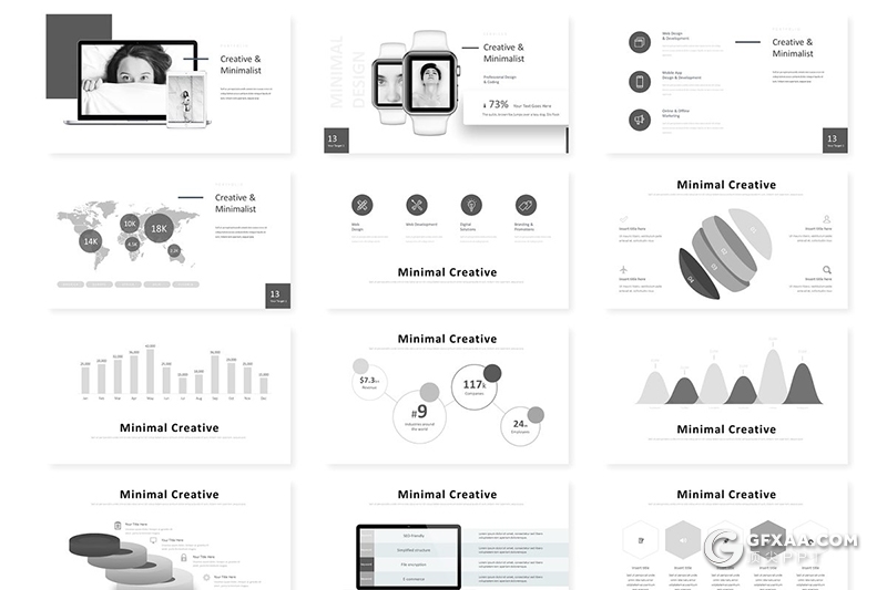 30页黑白灰配色美容美体行业工作项目汇报介绍ppt模板 5种主题配色 - 顶尖PPT