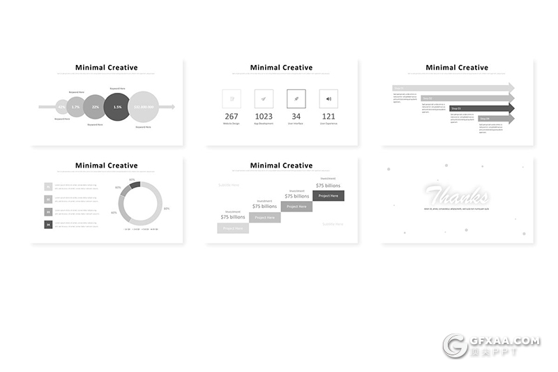 30页黑白灰配色美容美体行业工作项目汇报介绍ppt模板 5种主题配色 - 顶尖PPT