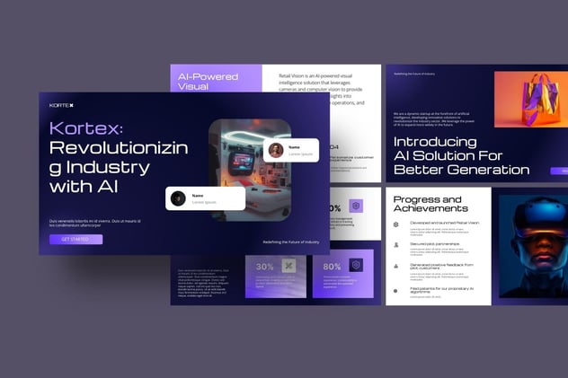 AI人工智能解决方案keynote模板 - 顶尖PPT