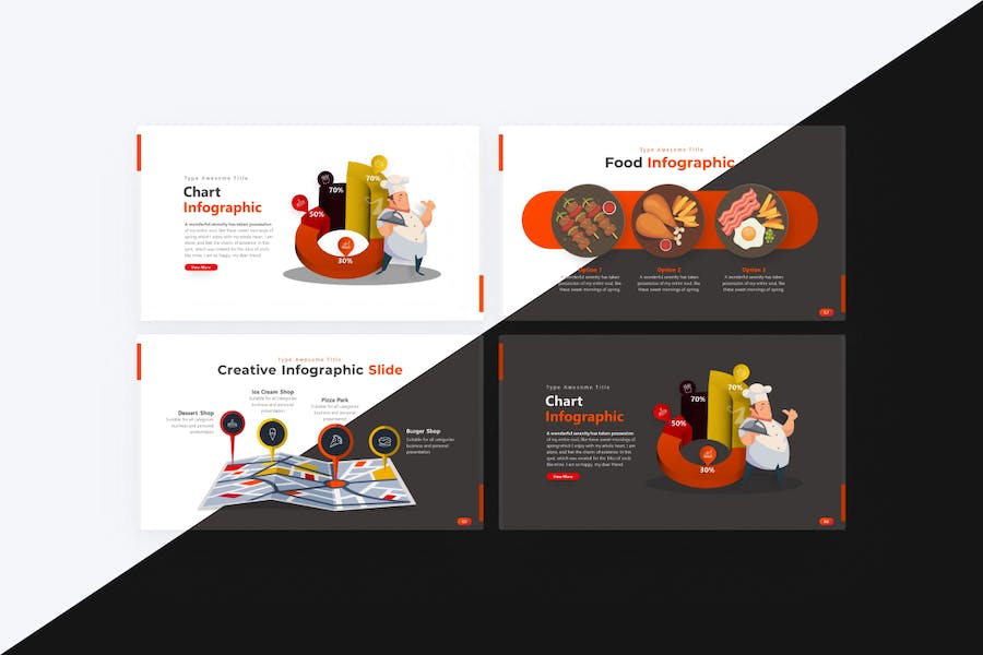 西式餐饮美食介绍展示活动推广PPT模板 - 顶尖PPT