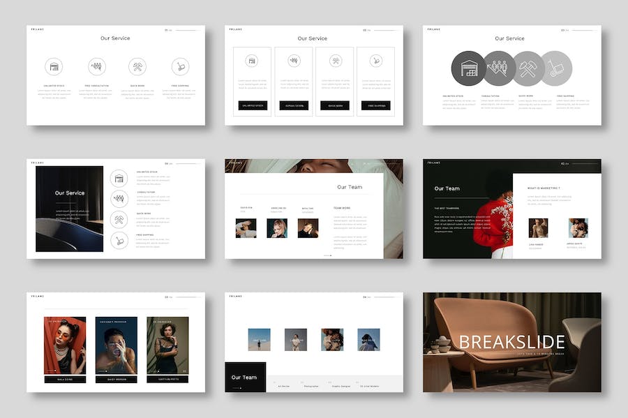 商务室内设计工作汇报PPT模板 - 顶尖PPT