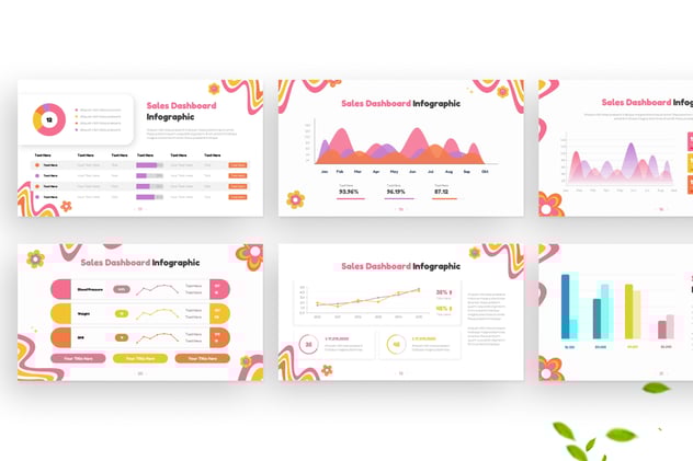 销售仪表板信息图表分析Keynote模板 - 顶尖PPT