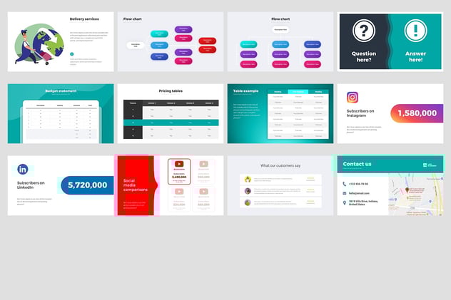 营销峰会信息图形解决方案PPT模板 - 顶尖PPT