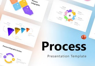 彩色创意流程步骤图形图表PPT模板 - 顶尖PPT